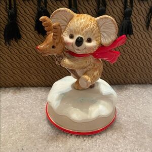 Cute Koala Figurine with Red Scarf